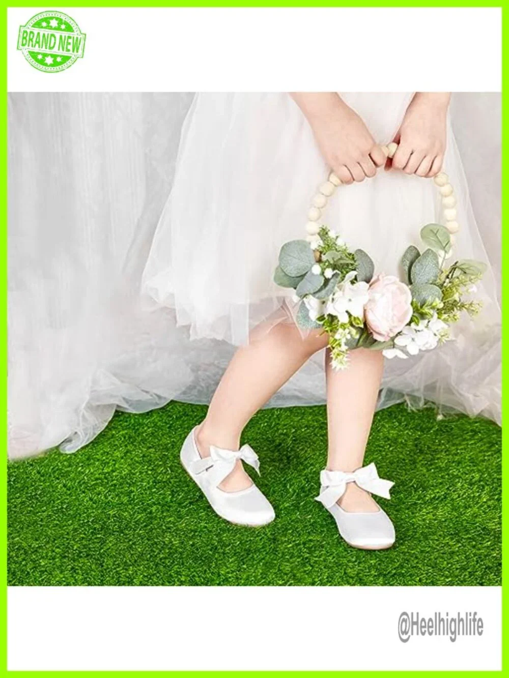 Girls Ballet Flats Satin Dress Shoes Non-Slip Party Wedding